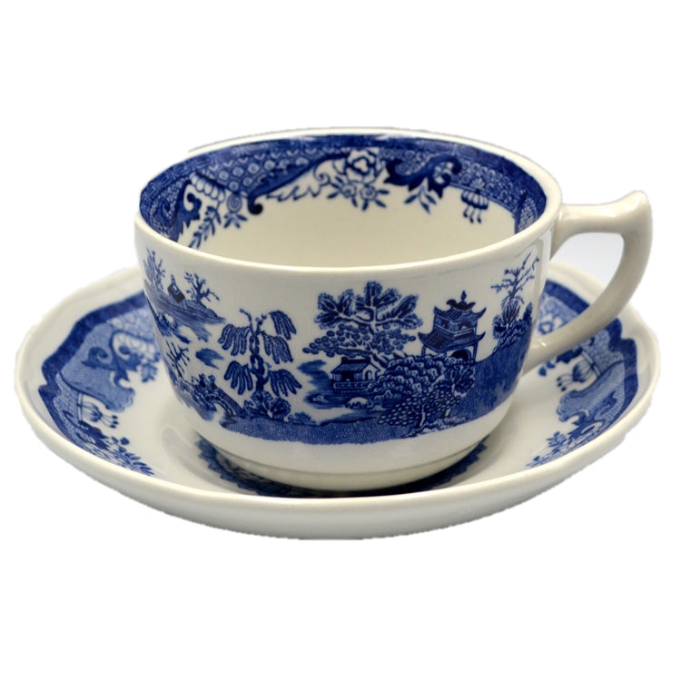 Mason's Willow Ironstone Blue and White China Tea Cup & Saucer