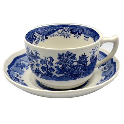 Mason's Willow Ironstone Blue and White China Tea Cup & Saucer