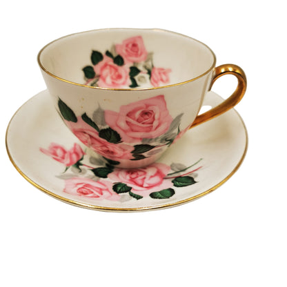 Imperial Contemporary China Pink Rose Teacup and Saucer