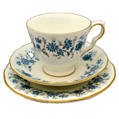 Colclough Ridgway Braganza 8454 China C Shape Teacup Trio