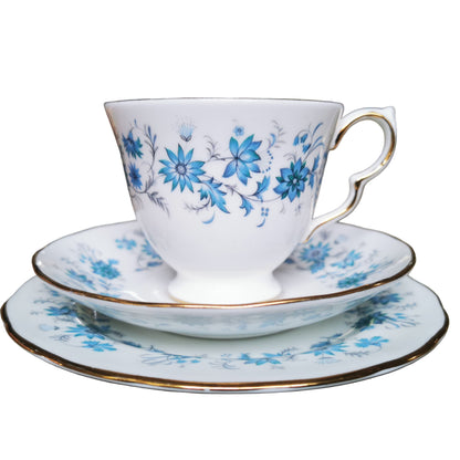 Colclough Doulton Braganza 8454 China C Shape Teacup Trio