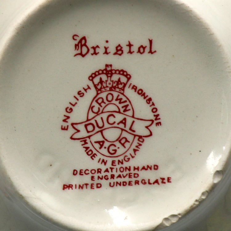 Crown Ducal China Bristol Red and White Soup Cup