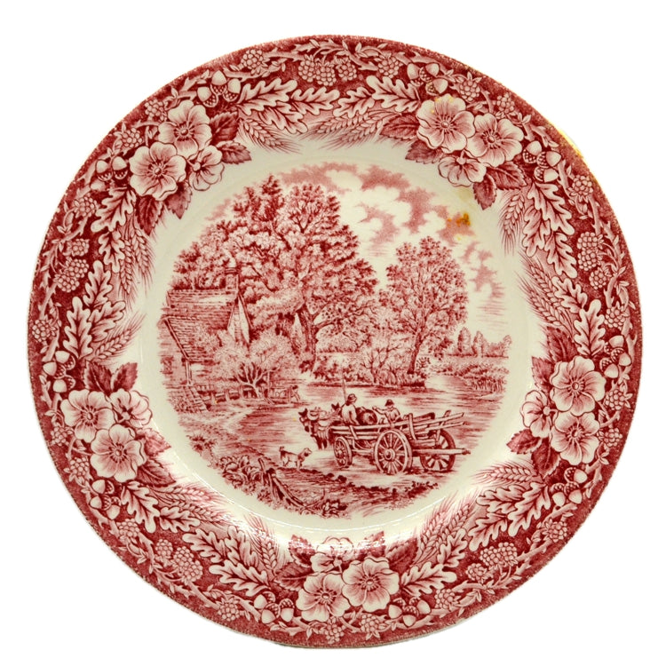 Broadhurst Red and White China Constable Series 9.5-inch Dinner Plate