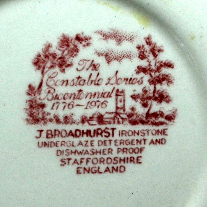 Broadhurst Red and White China Constable Series 9.5-inch Dinner Plate