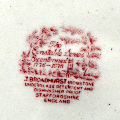 Broadhurst Ironstone Red and White China Constable Series 6.5-Inch Side Plate