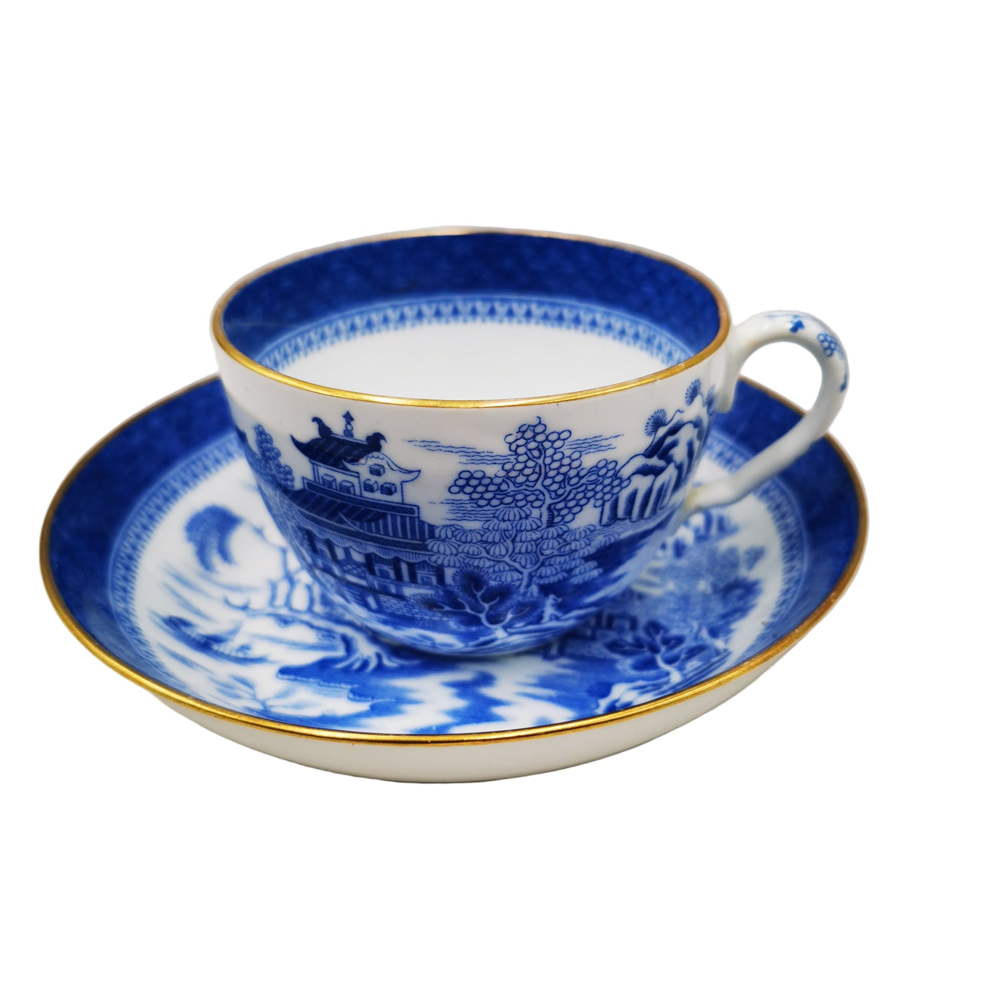 W T Copeland Blue and White Porcelain China Copeland's Willow Tea Cup Saucer & Side Plate