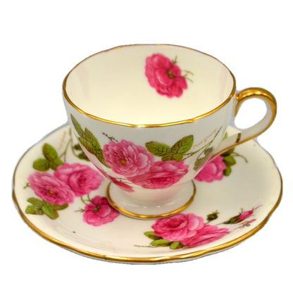 Elijah Brain Foley Century Rose Demitasse Cup and Saucer