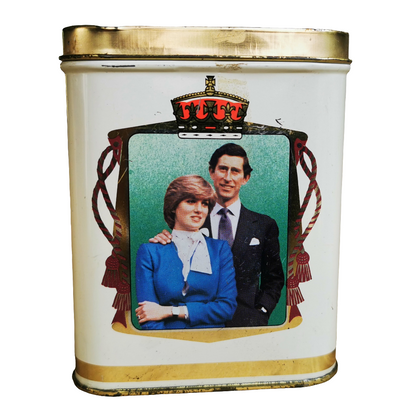 Vintage 1981 Charles and Diana Ridgway Tin Tea Caddy