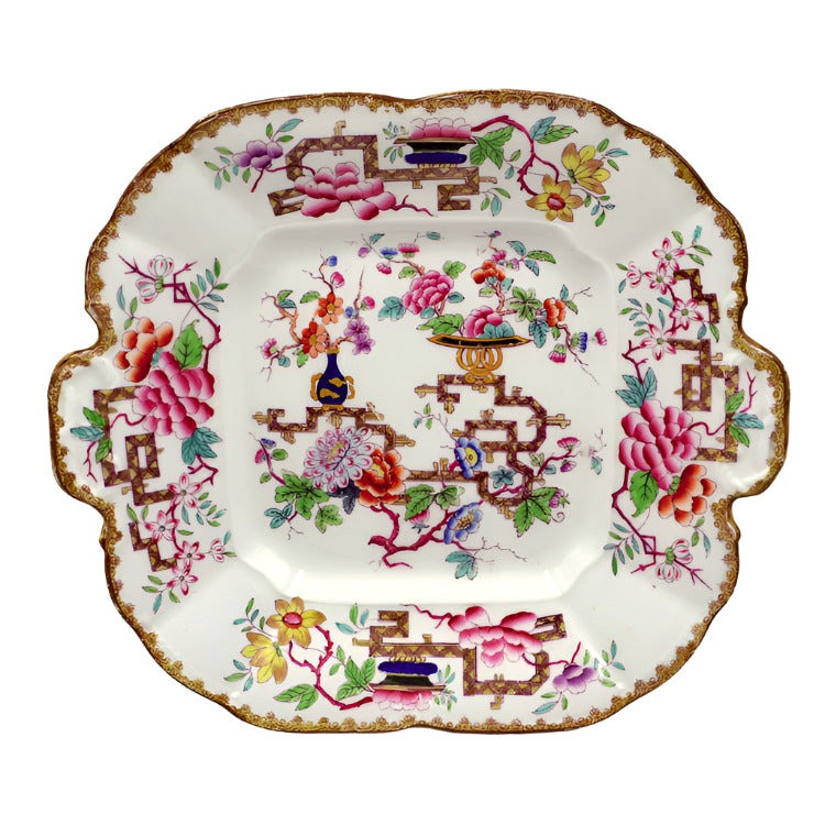 9-inch antique minton chinese tree serving plate 1840-1860