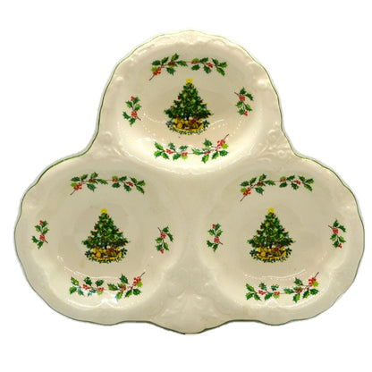 James Kent Staffordshire China Christmas Tree Serving Plate