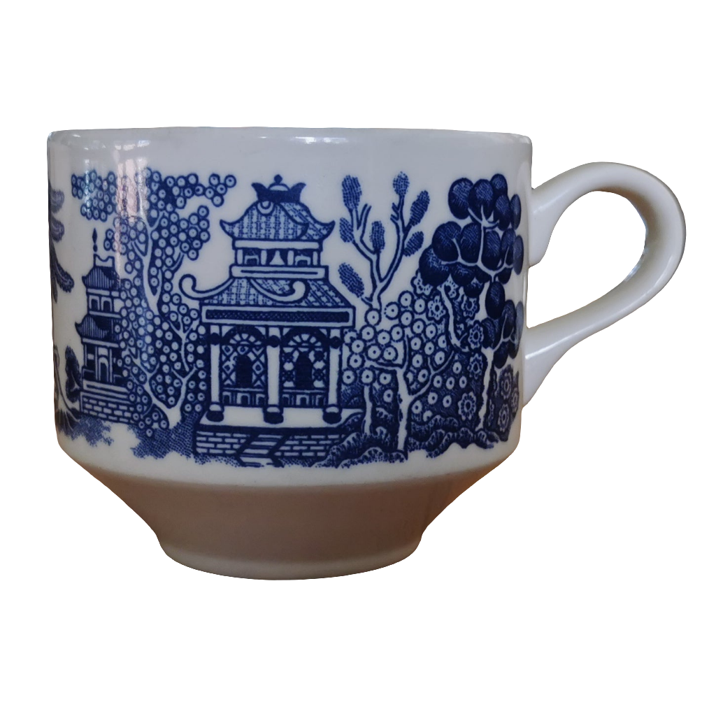 Churchill Blue Willow Blue And White China Mid-Century Teacup