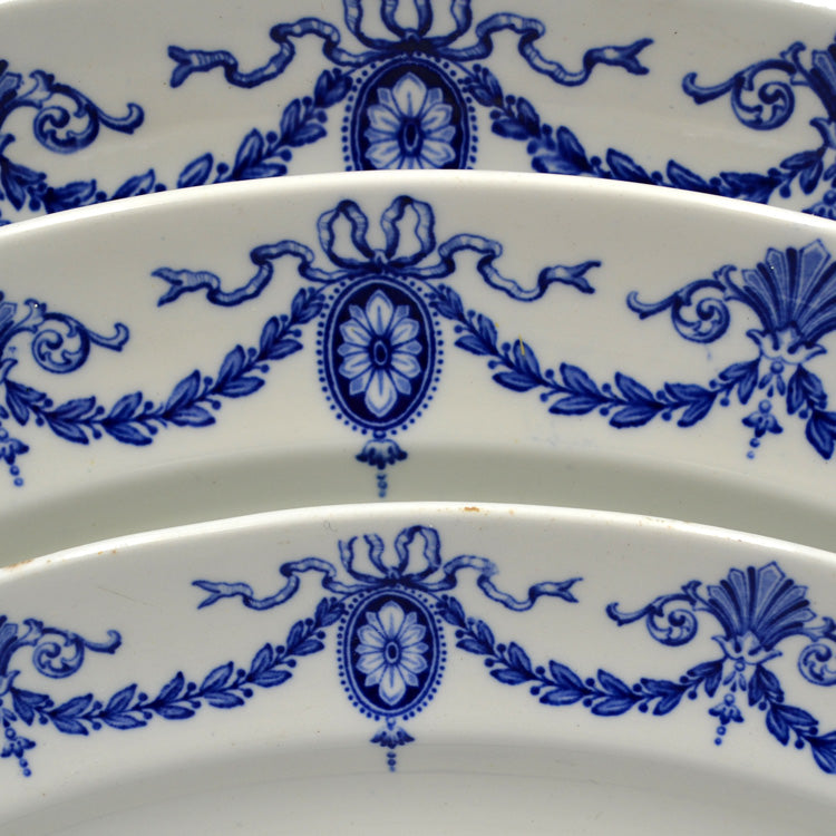 Keeling & Co Antique Blue and White China Clyde Platter Set