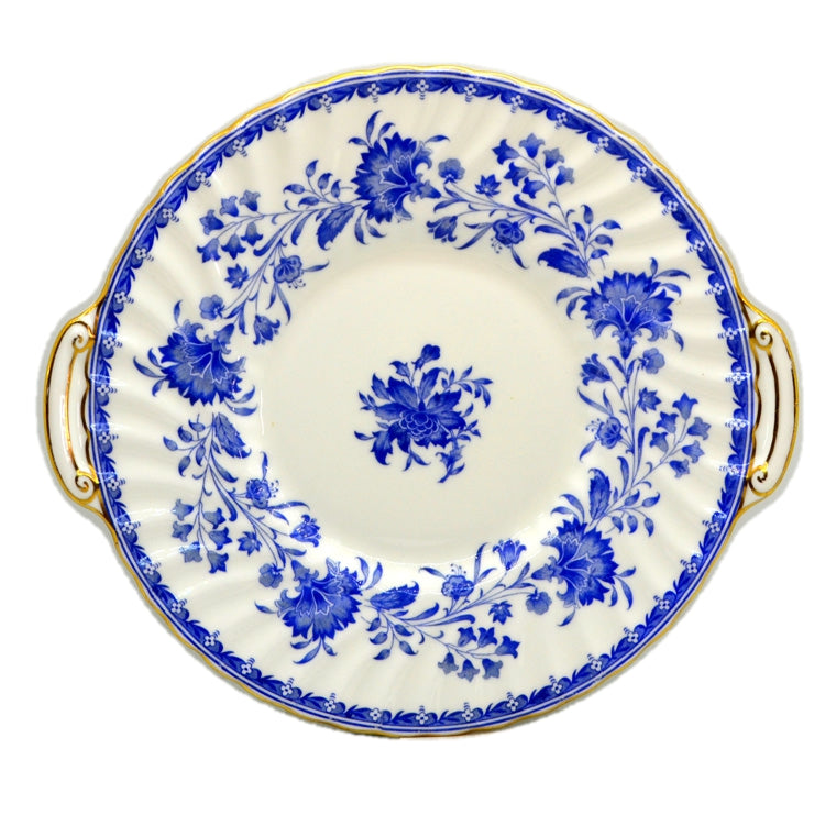 Minton Hardwicke Hall Blue and White China Cake Plate