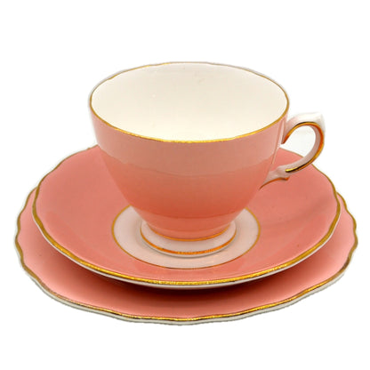 Colclough China Harlequin Ballet Rich Pink Teacup Trio