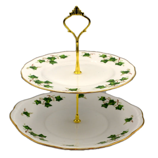 Colclough Ivy Leaf China Two Tier Cake Stand