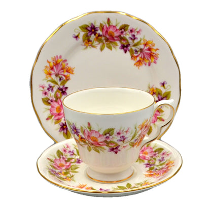 Colclough Wayside bone china tea cup trio pattern 8581 shape D Cup