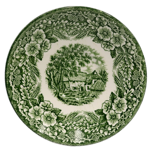 Broadhurst Ironstone Green and White China Constable Series 5.5-Inch Saucer