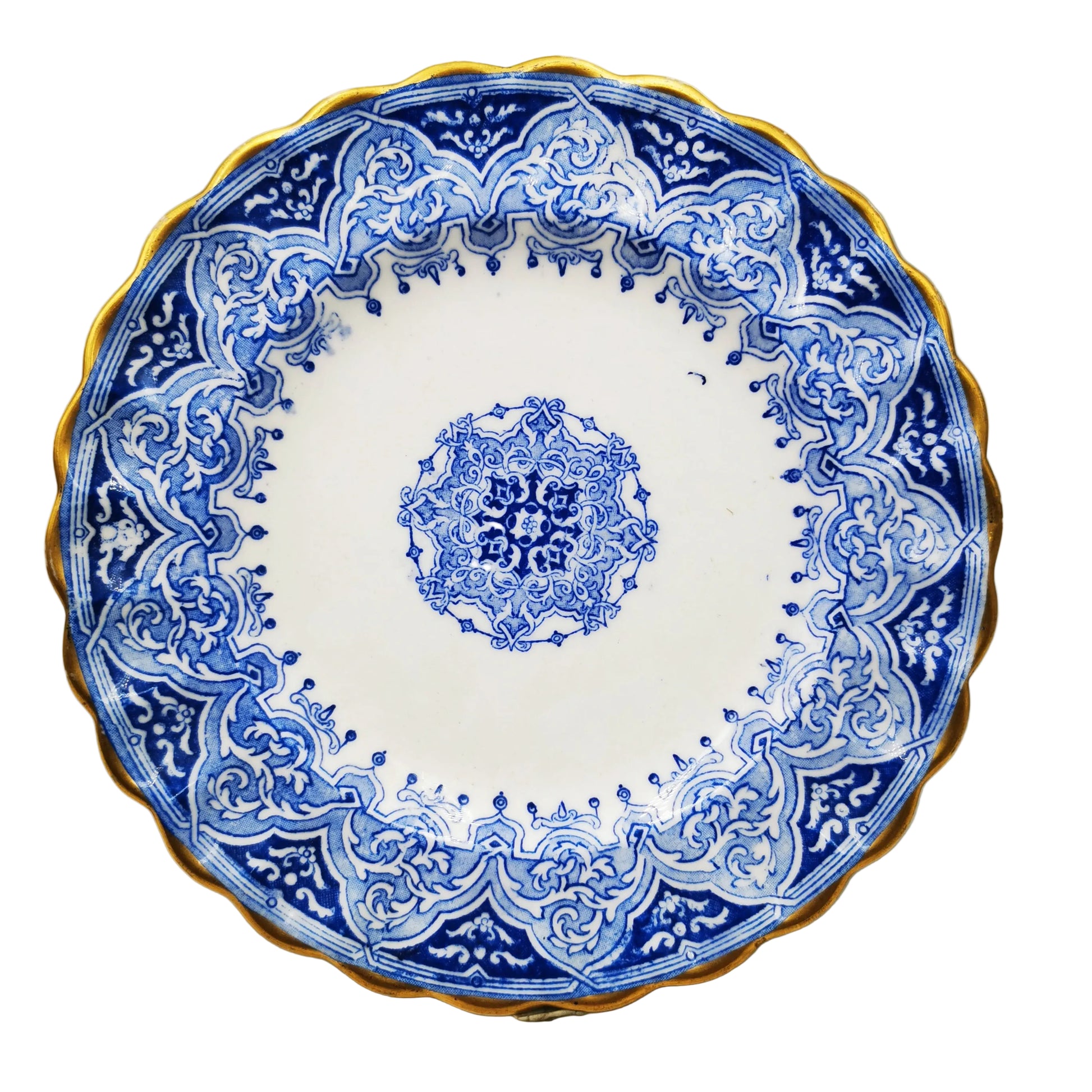 W T Copeland Blue and White Porcelain China 2294 Tea Cup Saucer & Side Plate 1883