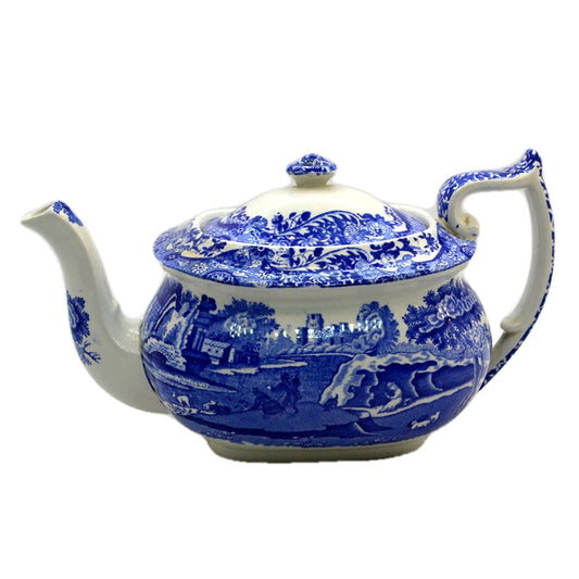 Antique Spode Blue Italian large Teapot 