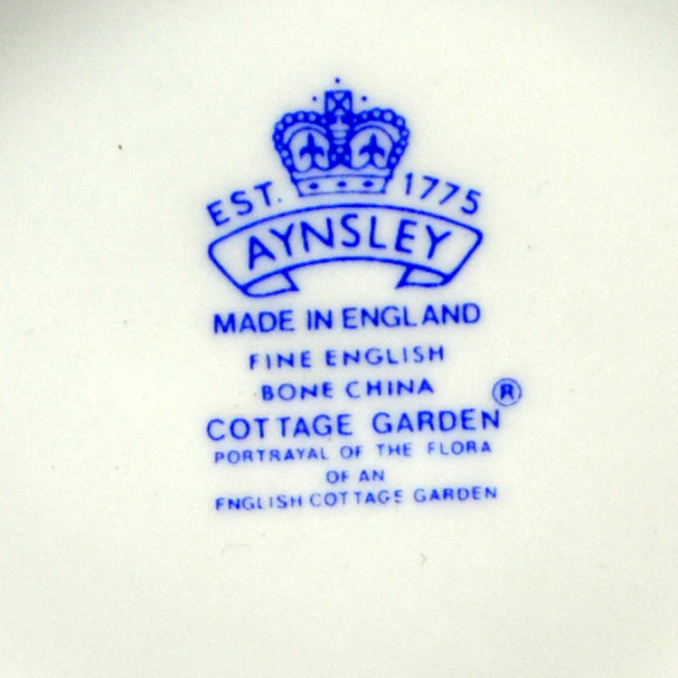Aynsley cottage garden bone china mark