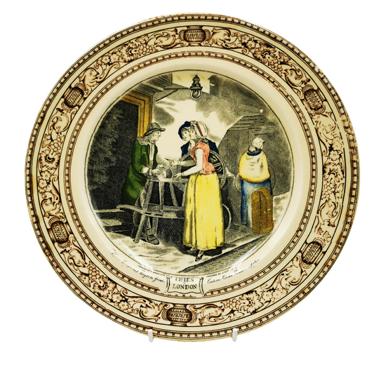 Adams Cries of London China Dinner Plate Knives Scissors, Razors to Grind