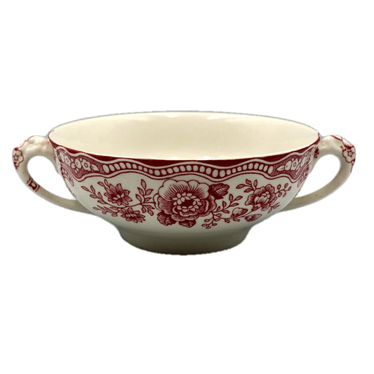 Crown Ducal China Bristol Red and White Soup Cup