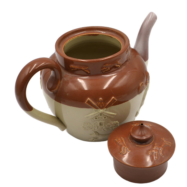 Antique Doulton Lambeth Stoneware China Teapot