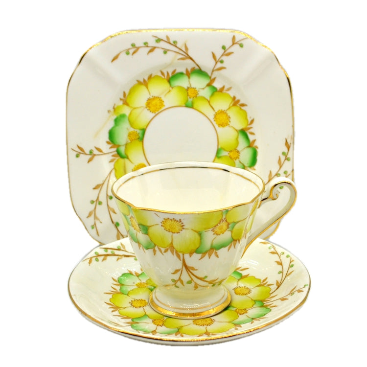 Roslyn Fine Bone China Esme 8128  Teacup Saucer and Side Plate Trio