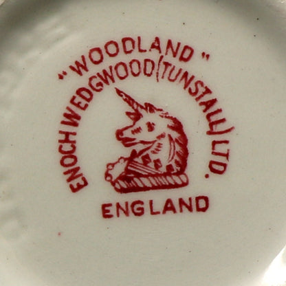 Wedgwood Woodland Red and White China Soup Cup and Saucer