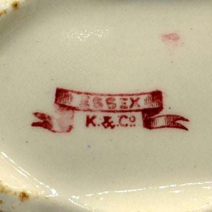 Keeling & Co Antique Essex Red & White Gravy Boat c1889