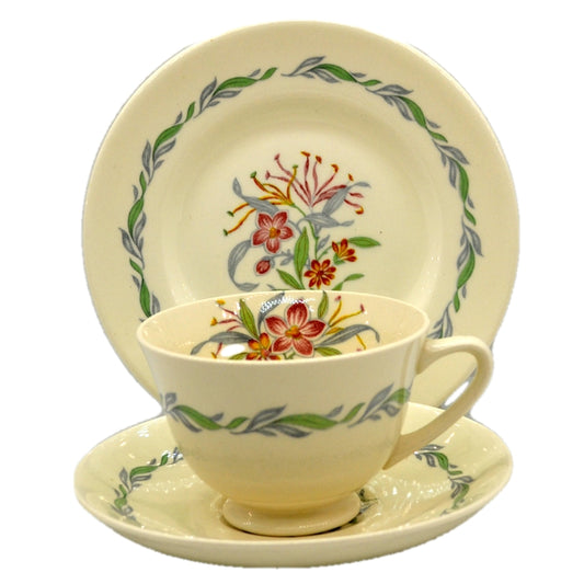 Royal Doulton Floral China Fairfield D6339 Teacup, Saucer and Side Plate Trio