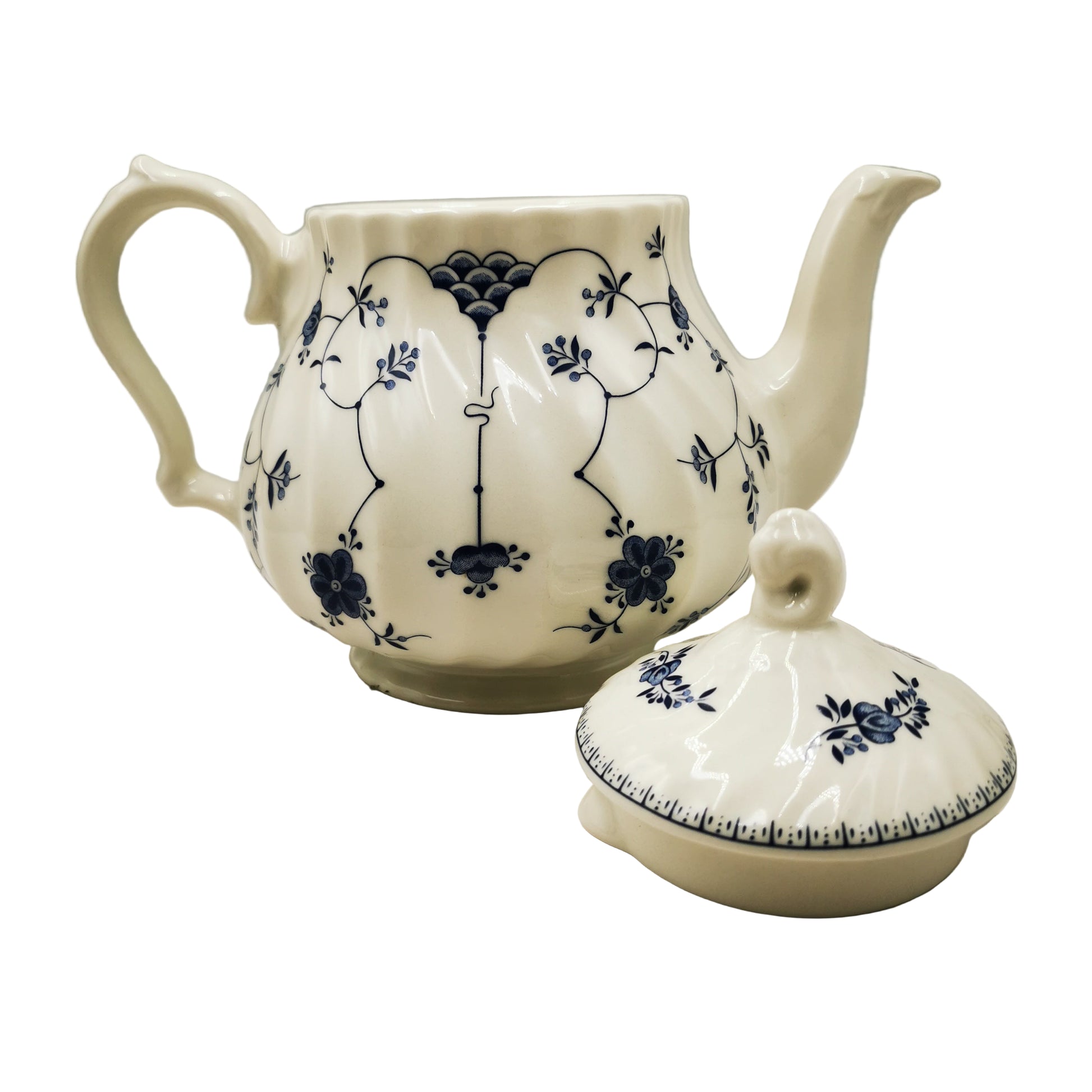 Churchill Finlandia Blue and White China Large Teapot