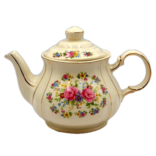 sadler floral china vintgae teapot