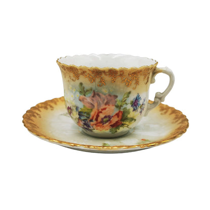 Antique Floral China Teacup 1890-1910