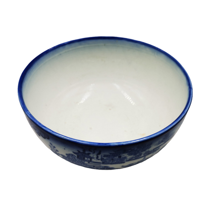 Antique Stone China Blue Willow Pattern English Pearlware Bowl