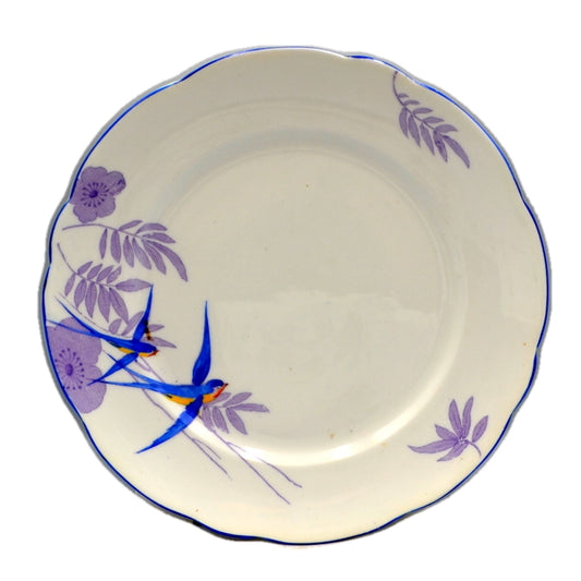 Foley Bone China Art Deco Blue Birds Side Plate by Elijah Brain
