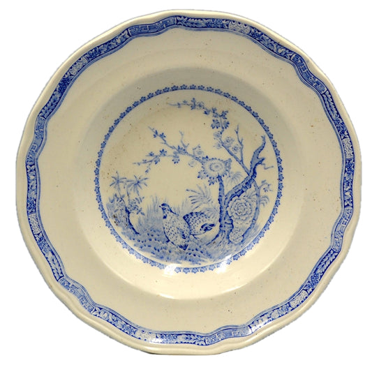Furnivals Quail Blue & White 8.75 inch China Soup Bowl
