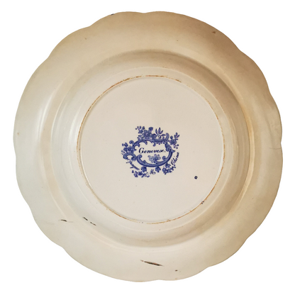 Minton Genevese Soup Plate Blue and White China c1830