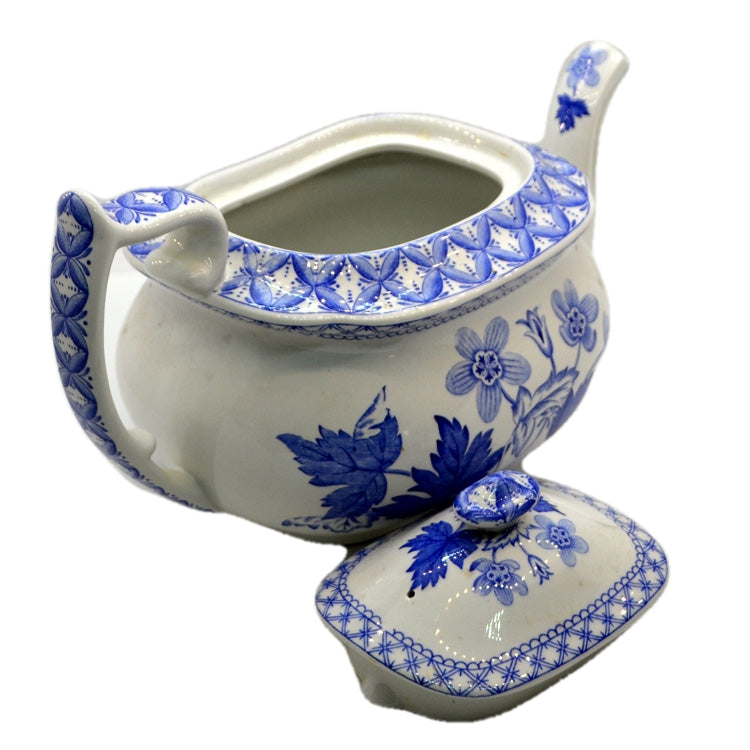 Spode Geraneum Blue And White China 2-Pint Teapot