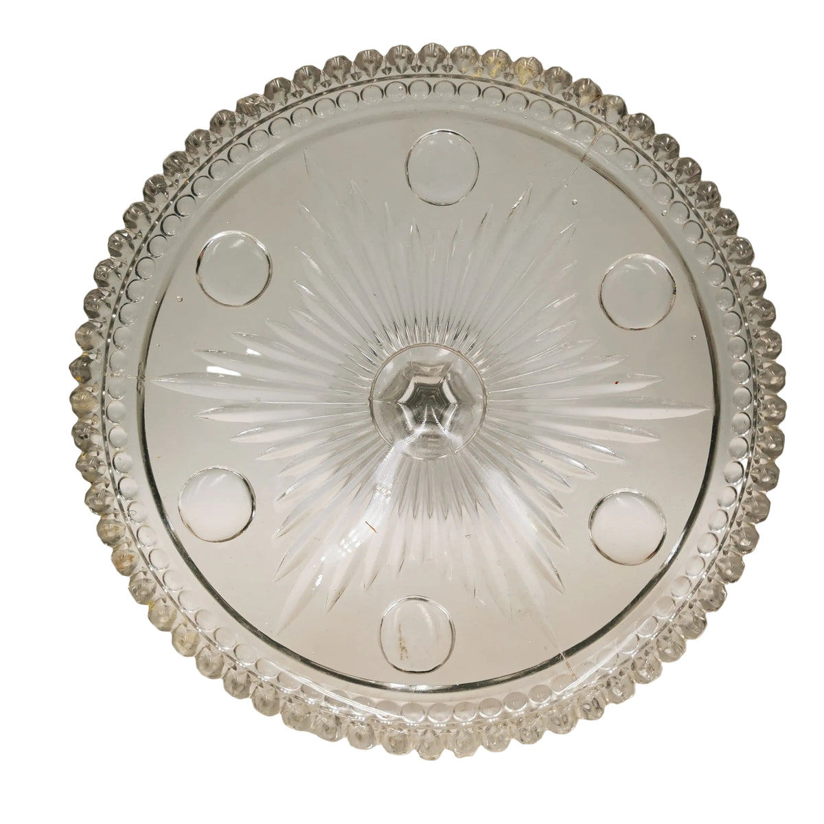 Tri-Molded-English-Clear-Glass-8.5-inch-Pedestal-Dessert-Stand