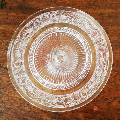 pressed glass cake stand