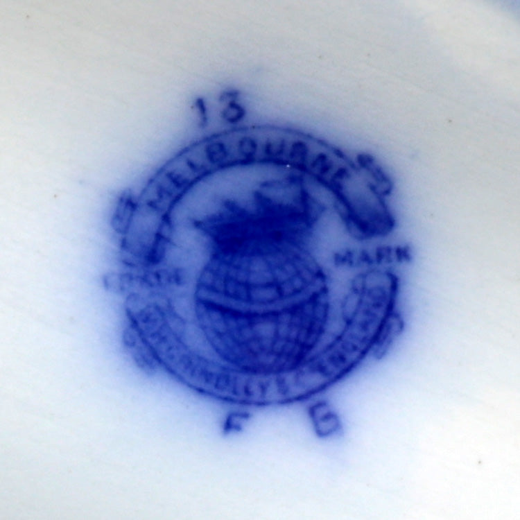 Antique W H Grindley Melbourne Flow Blue and White China