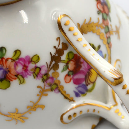 Antique Dresden China Hand Painted Cup and Saucer