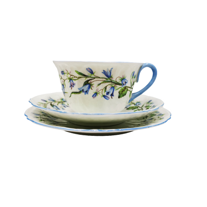 Shelley Harebell 13590 Floral China Teacup Saucer and Side Plate