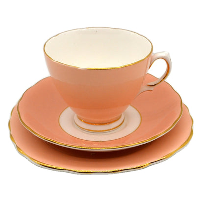 Colclough China Harlequin Ballet Buff Pink Side Plate Saucer + Free Cup