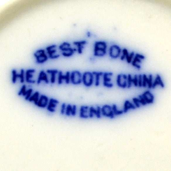 Antique Heathcote Delphi Blue and White China Coffee Can & Saucer