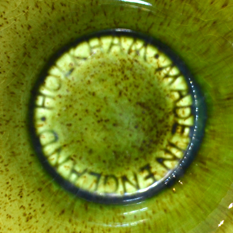 Vintage Holkham Studio Pottery Large Green Vine Fruits Vase
