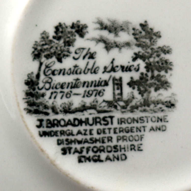 Broadhurst Ironstone Green and White China Constable Series 5.5-Inch Saucer