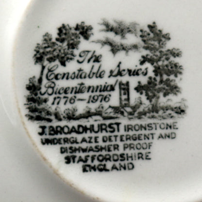 Broadhurst Ironstone Green and White China Constable Series 5.5-Inch Saucer