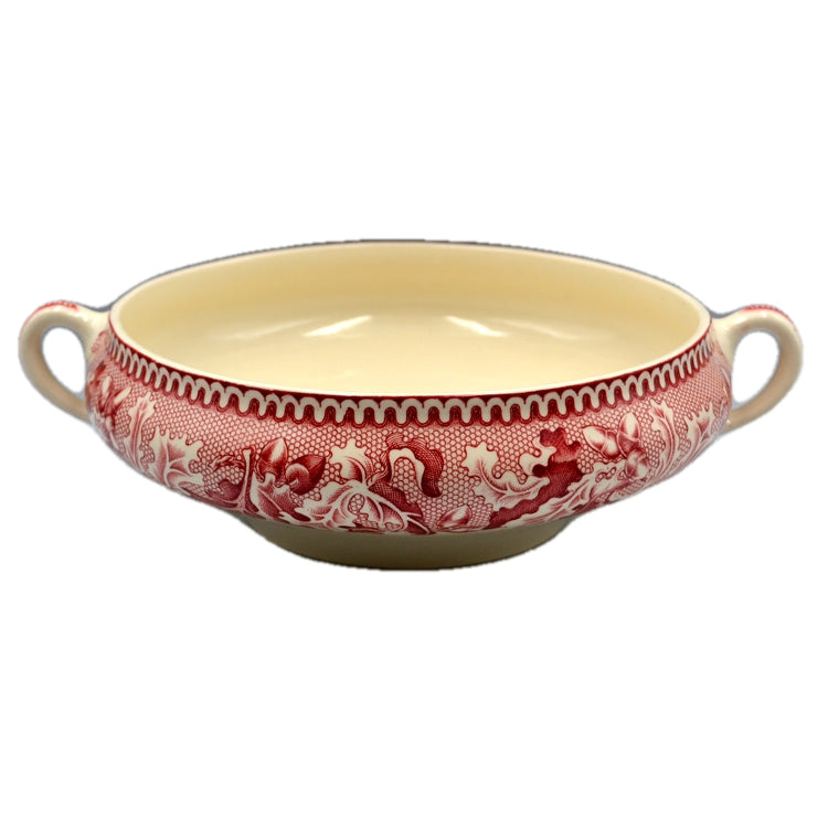 Johnson Bros Red and White Historic America series Tureen Bowl